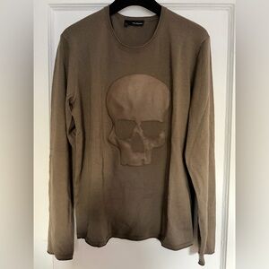 The Kooples Brown Skull Crewneck Sweater